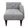 1pc Modern Traditional Chaise Button Tufted Detail Dove Gray Upholstery Style Comfort Living Room Furniture Espresso Finish Legs - as Pic