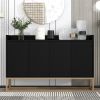 Modern Sideboard Elegant Buffet Cabinet with Large Storage Space for Dining Room, Entryway (Black) - as picture