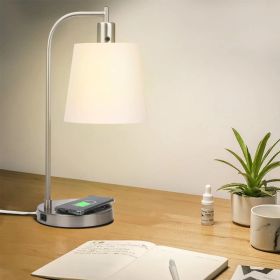 Surise 19.7" Beside Table Lamp with Wireless Charging and USB port