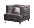 ACME Hegio Chair w/1 Pillow, Gray Velvet 55267 - as Pic