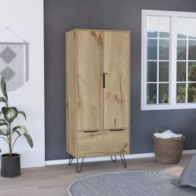 Armoire Skyoner, One Drawer, Double Door Cabinet, Light Oak Finish