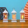 1pc Christmas Lantern Decoration; Vintage Style Hanging Electric Candle Oil Lamp; Christmas Ornaments For Tables & Desks; Holiday Home Decor - Golden