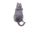 Cast Iron Happy Fat Cat Wall Hook 6"