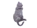 Cast Iron Happy Fat Cat Wall Hook 6"