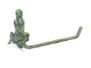 Antique Bronze Cast Iron Mermaid Hand Towel Holder 10"