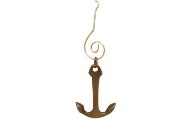 Antique Copper Anchor Christmas Ornament 4"