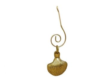 Solid Brass Seashell Christmas Ornament 4"