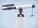 Floor Standing Oil Rubbed Bronze with White Leather Griffith Astro Telescope 50"