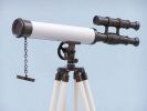 Floor Standing Oil Rubbed Bronze with White Leather Griffith Astro Telescope 50"