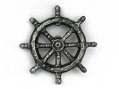 Antique Silver Cast Iron Ship Wheel Bottle Opener 3.75"