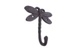 Cast Iron Dragonfly Decorative Metal Wall Hook 5"