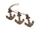 Wooden Rustic Decorative Triple Anchor Set 7"