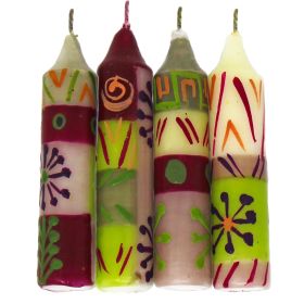 Hand-Painted 4" Dinner or Shabbat Candles (Option: Set of 4 (Kileo Design))