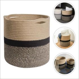 Cotton Rope Storage Basket Hamper Large Basket Wicker Laundry Baskets Laundry Woven Basket (size: small)