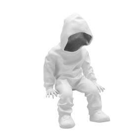 Cool Dude with Hoodie Sculpture (Color: White & Chrome)