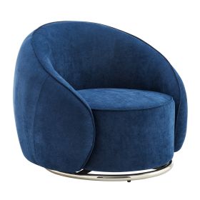 Swing Luxury Swivel Accent Chair (Color: Sapphire/Chrome)