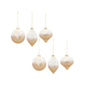 Ornament (Set of 6) 5"H, 5"H, 5.75"H Glass (Option: Gold)