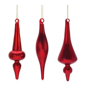 Ornament (Set of 12) 6"H Glass (Option: Red)