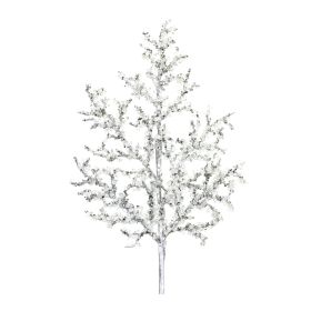 Glitter Stem Twig Branches (Set of 12)  21.5"H Plastic (Color: Silver)