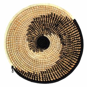 Woven Sisal Fruit Basket (Option: Spiral Pattern in Natural/Black)