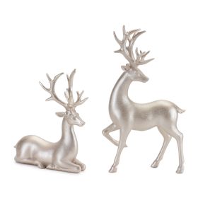 Deer (Set of 2) 9"H, 13"H Resin (Option: Silver)