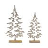 Tree on Base (Set of 2) 11.5"H, 14.25"H Wood/Aluminum