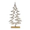 Tree on Base (Set of 2) 11.5"H, 14.25"H Wood/Aluminum