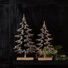 Tree on Base (Set of 2) 11.5"H, 14.25"H Wood/Aluminum