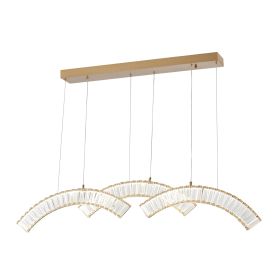 Sanford Brushed Gold Chandelier (Color: 3 Lights)