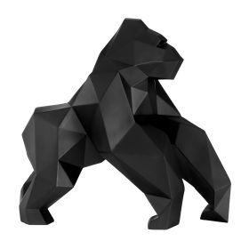 Geometric Ape Sculpture (Color: Matte Black)