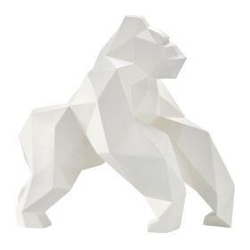 Geometric Ape Sculpture (Color: Matte White)