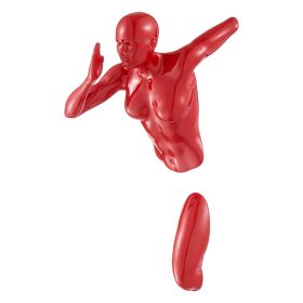 Runner Man Woman Wall Sculpture (Option: Gloss Red Woman)