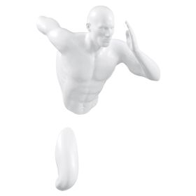 White Wall Runner Man Sculpture (Color: 13")