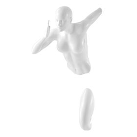 White Wall Runner Woman Sculpture (Color: 13")