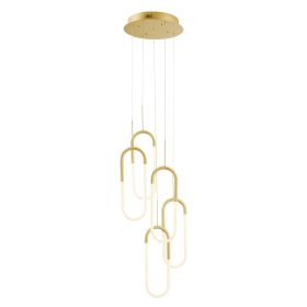 LED Five Clips Chandelier (Color: Sandy Gold)