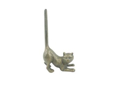 Antique Bronze Cast Iron Cat Extra Toilet Paper Stand 10"" (Finish: Antique Bronze)