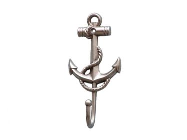 Metal Anchor And Rope With Hook 7" (Finish: Silver)