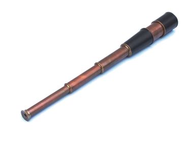 Deluxe Class Admiral's Spyglass Telescope 27" with Rosewood Box (Finish: Antique Copper / Leather)