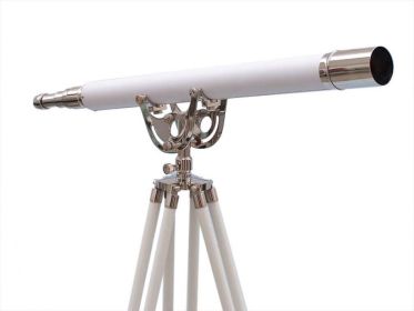 Floor Standing Anchormaster Telescope 65" (Finish: Chrome/White Leather)