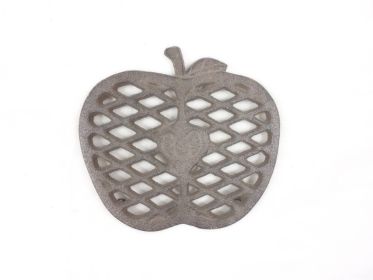 Cast Iron Apple Kitchen Trivet 6" (Finish: Cast Iron)