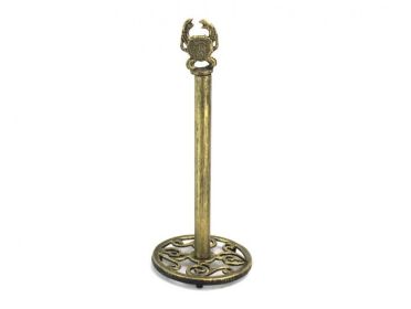 Cast Iron Crab Extra Toilet Paper Stand 16" (Finish: Antique Gold)