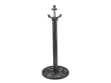 Cast Iron Anchor Extra Toilet Paper Stand 16" (Finish: Antique Silver)