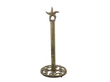 Cast Iron Starfish Extra Toilet Paper Stand 15" (Finish: Antique Gold)