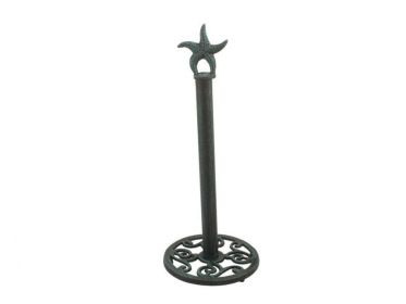 Cast Iron Starfish Extra Toilet Paper Stand 15" (Finish: Seaworn Blue)