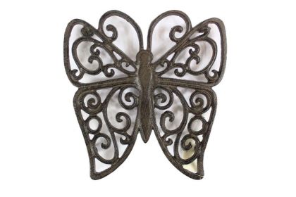 Cast Iron Butterfly Trivet 8" (Finish: Cast Iron)