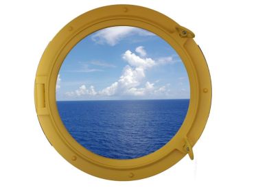 Decorative Ship Porthole Window 24" (Finish: Yellow)