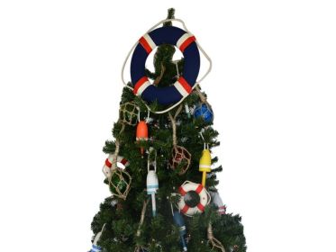 Lifering Christmas Tree Topper Decoration (Color: Blue Jacket)