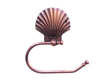 Cast Iron Seashell Hand Towel Holder 10" (Finish: Antique Copper)