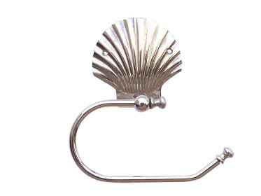 Cast Iron Seashell Hand Towel Holder 10" (Finish: Chrome)