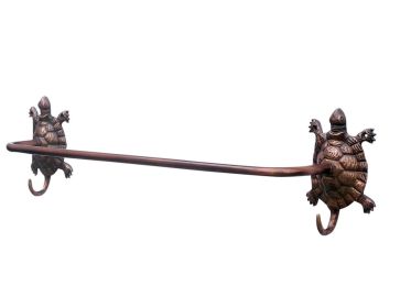 Turtle Bath Towel Holder 28" (Finish: Antique Copper)